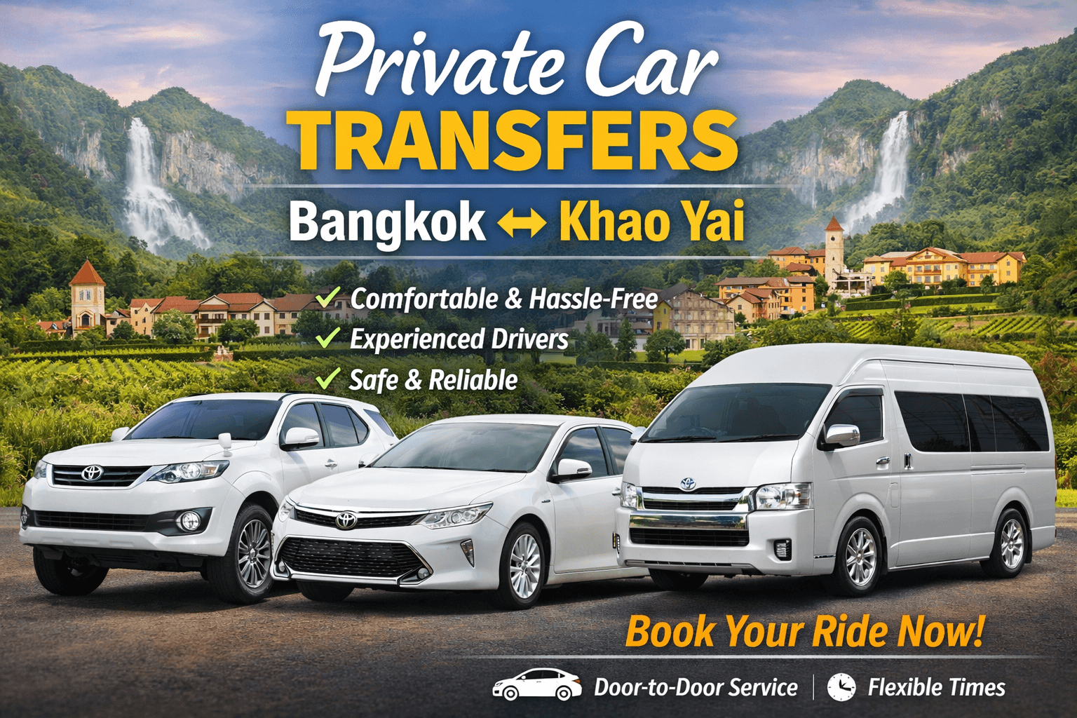 Bangkok to Khao Yai private transfer